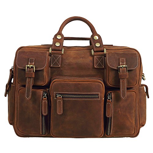 Polare Men’s Full Grain Leather Messenger Bag Satchel Briefcase | Shop ...